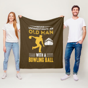 Couverture Polaire Vieux monsieur drôle Sports boule de bowling