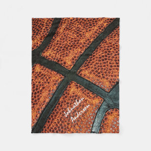 Couverture Polaire Vieux rétro motif de basket-ball avec le nom
