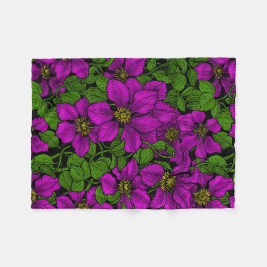Couverture Polaire Vigne Clematis rose (Devant (Horizontal))
