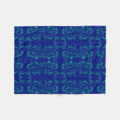Couverture Polaire Vignes abstraites vertes motif bleu (Devant (Horizontal))