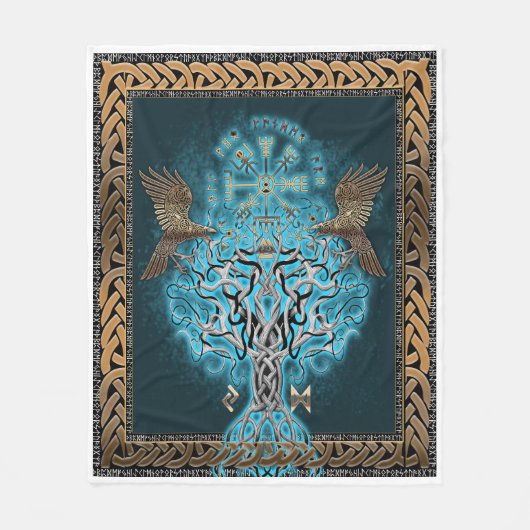 Couverture Polaire Viking Compass Yggdrasil (Devant)