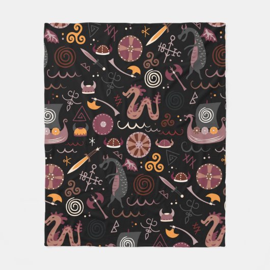 Couverture Polaire Viking motif design graphique transparent (Devant)