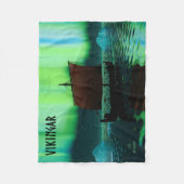 Couverture Polaire Viking Navire Et Lumières Du Nord (Devant)