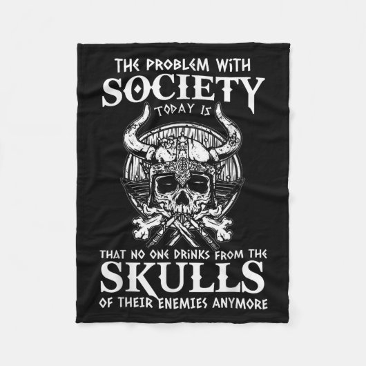 Couverture Polaire Viking Nordic Valhalla Odin Funny Problème de soci (Devant)