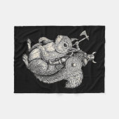 Couverture Polaire Viking Riding Squirrel Funny Warrior Art (Devant (Horizontal))