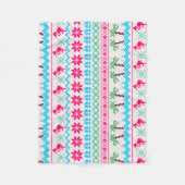 Couverture Polaire Vilain Flamant rose tropical de Noël (Devant)