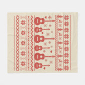 Couverture Polaire Vilain joyeux pull de Noël guitare acoustique (Devant (Horizontal))