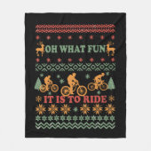 Couverture Polaire Vilain pull Joyeux Noël à vélo (Devant)