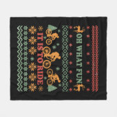 Couverture Polaire Vilain pull Joyeux Noël à vélo (Devant (Horizontal))