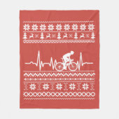 Couverture Polaire Vilain pull Joyeux Noël à vélo (Devant)