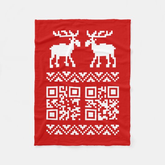 Couverture Polaire Vilain Sweater QR Code Bonne année! (Devant)
