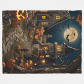 Couverture Polaire Village Citrouille d'Halloween (Devant (Horizontal))