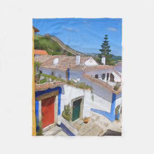 Couverture Polaire Village Watercolor