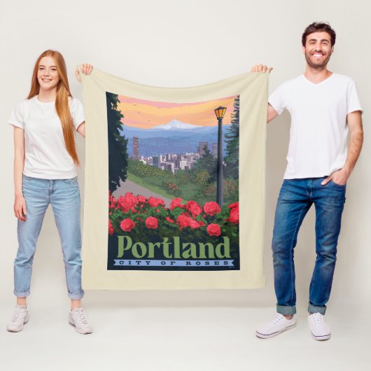 Couverture Polaire Ville de Rose | Portland, Oregon (En situation)