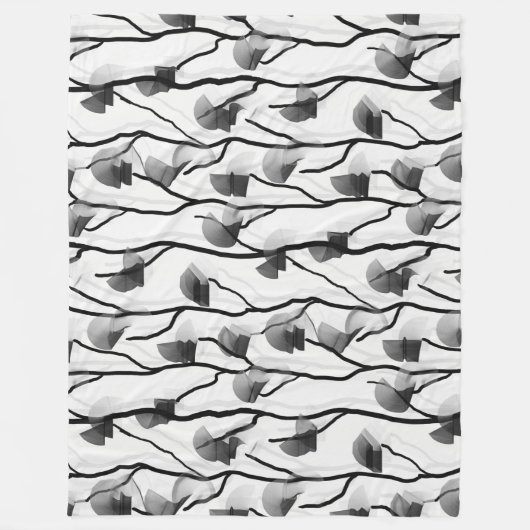 Couverture Polaire Vin Abstrait Noir Blanc Moderne (Devant)