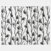 Couverture Polaire Vin Abstrait Noir Blanc Moderne (Devant (Horizontal))