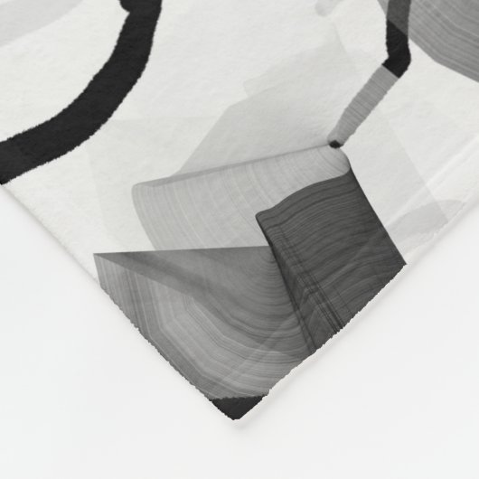 Couverture Polaire Vin Abstrait Noir Blanc Moderne (Coin)