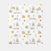 COUVERTURE POLAIRE VIN CLASSIQUE OURS NOM DE BÉBÉ KEEPSAKE BLANKET (Devant)