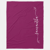 Couverture Polaire Vin et blanc Cute Bow Signature Nom (Devant)