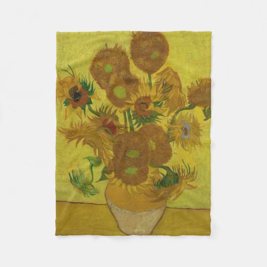 Couverture Polaire Vincent Van Gogh 15 Peinture de tournesols (Devant)