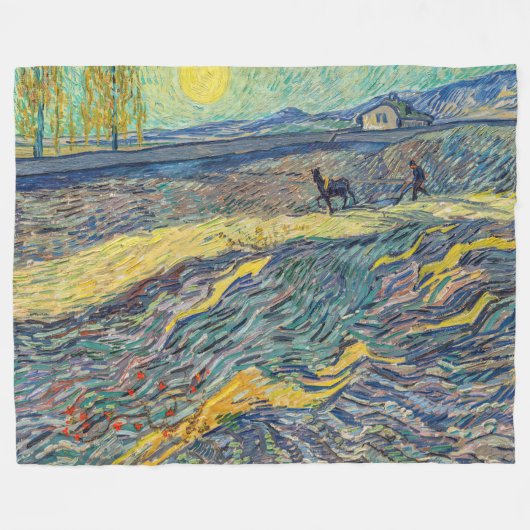 Couverture Polaire Vincent van Gogh - Champ avec des agriculteurs lab (Devant (Horizontal))