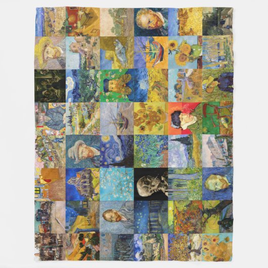 Couverture Polaire Vincent van Gogh - chefs-d'oeuvre Mosaic Patchwork (Devant)