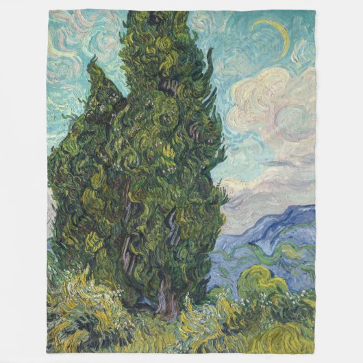 Couverture Polaire Vincent van Gogh - Cyprès (Devant)