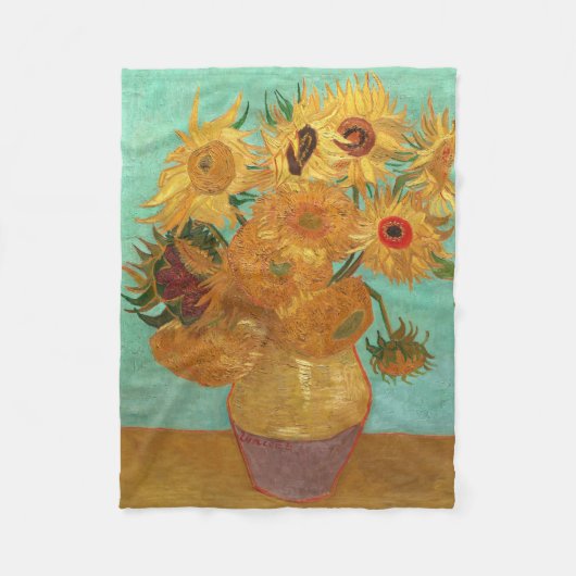Couverture Polaire Vincent Van Gogh Douze Tournesols Dans Un Vase (Devant)