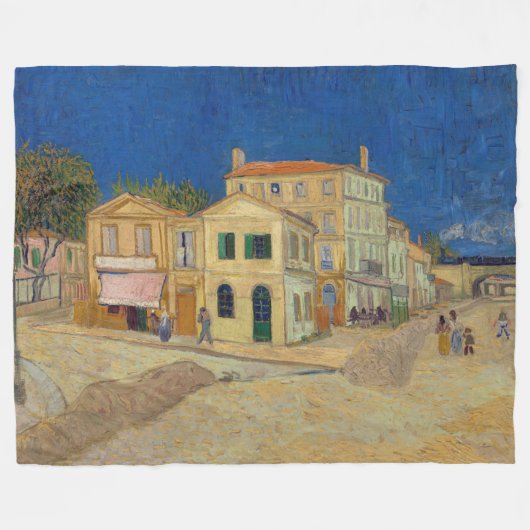 Couverture Polaire Vincent van Gogh - Maison Jaune / Rue (Devant (Horizontal))