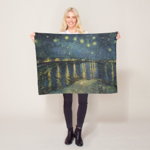 Couverture Polaire Vincent van Gogh Nuit étoilée sur le Rhône