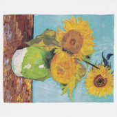 Couverture Polaire Vincent Van Gogh - Trois tournesols dans un vase (Devant (Horizontal))