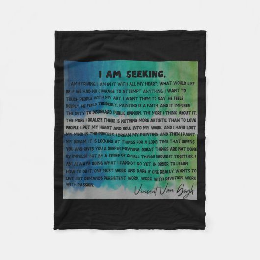 Couverture Polaire Vincent Van Gogh Words Quotes Manifesto Tygraphy G (Devant)