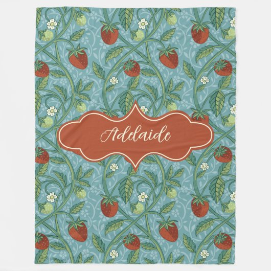 Couverture Polaire Vine de fraise Adélaïde Aqua (Devant)