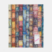 Couverture Polaire Vintage Aesthetic Stacked Books (Devant)