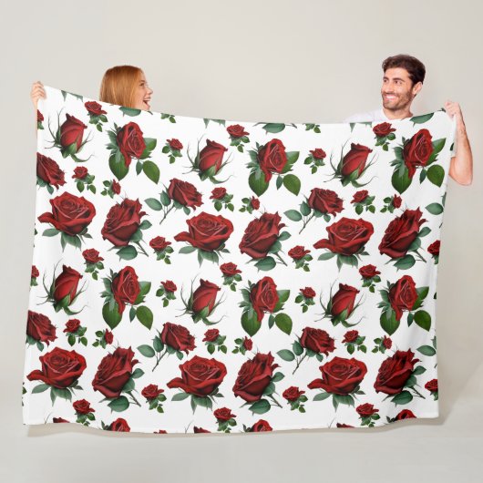 Couverture Polaire Vintage Antique Lit de Rose (En situation)