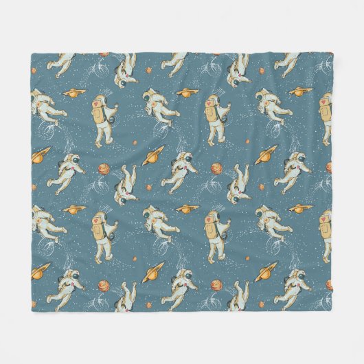 Couverture Polaire Vintage Astronauts (Devant (Horizontal))