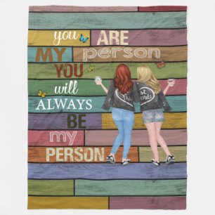 Couverture Polaire Vintage Bestfriend Blanche Gif de Noël