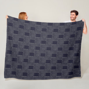 Couverture Polaire Vintage bleu foncé Grunge États-Unis Motif du drap