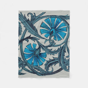 Couverture Polaire vintage blue antiflower graphic