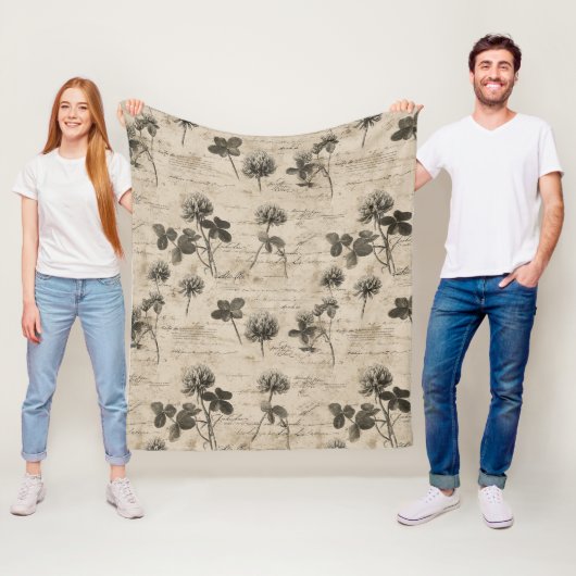 Couverture Polaire Vintage Botanical Floral Pattern (3) (En situation)