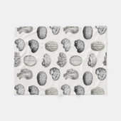 Couverture Polaire Vintage Brain Anatomy Biology Illustrations (Devant (Horizontal))