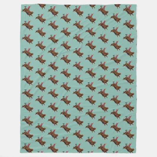 Couverture Polaire Vintage bull équitation cowboy (Devant)