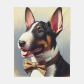 Couverture Polaire Vintage Bull Terrier Peinture Portrait (Devant)