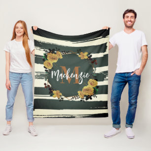 Couverture Polaire Vintage cadre floral