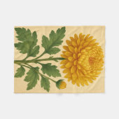 Couverture Polaire Vintage Chrysanthemum on Weathered Paper (Devant (Horizontal))