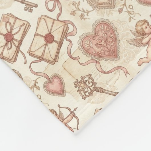 Couverture Polaire Vintage Cupid Love Pattern (Coin)