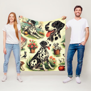 Couverture Polaire Vintage Cute Dalmatien sans joint