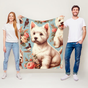 Couverture Polaire Vintage Cute West Highland White Terrier