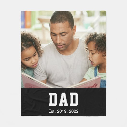 Couverture Polaire Vintage Dad Established Gift Text Photo (Devant)