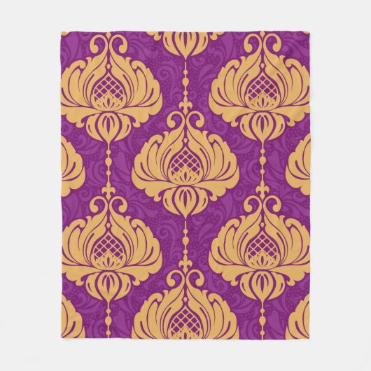 Couverture Polaire Vintage damask ornamental seamless pattern (Devant)